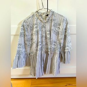 Zara lace and cotton blouse